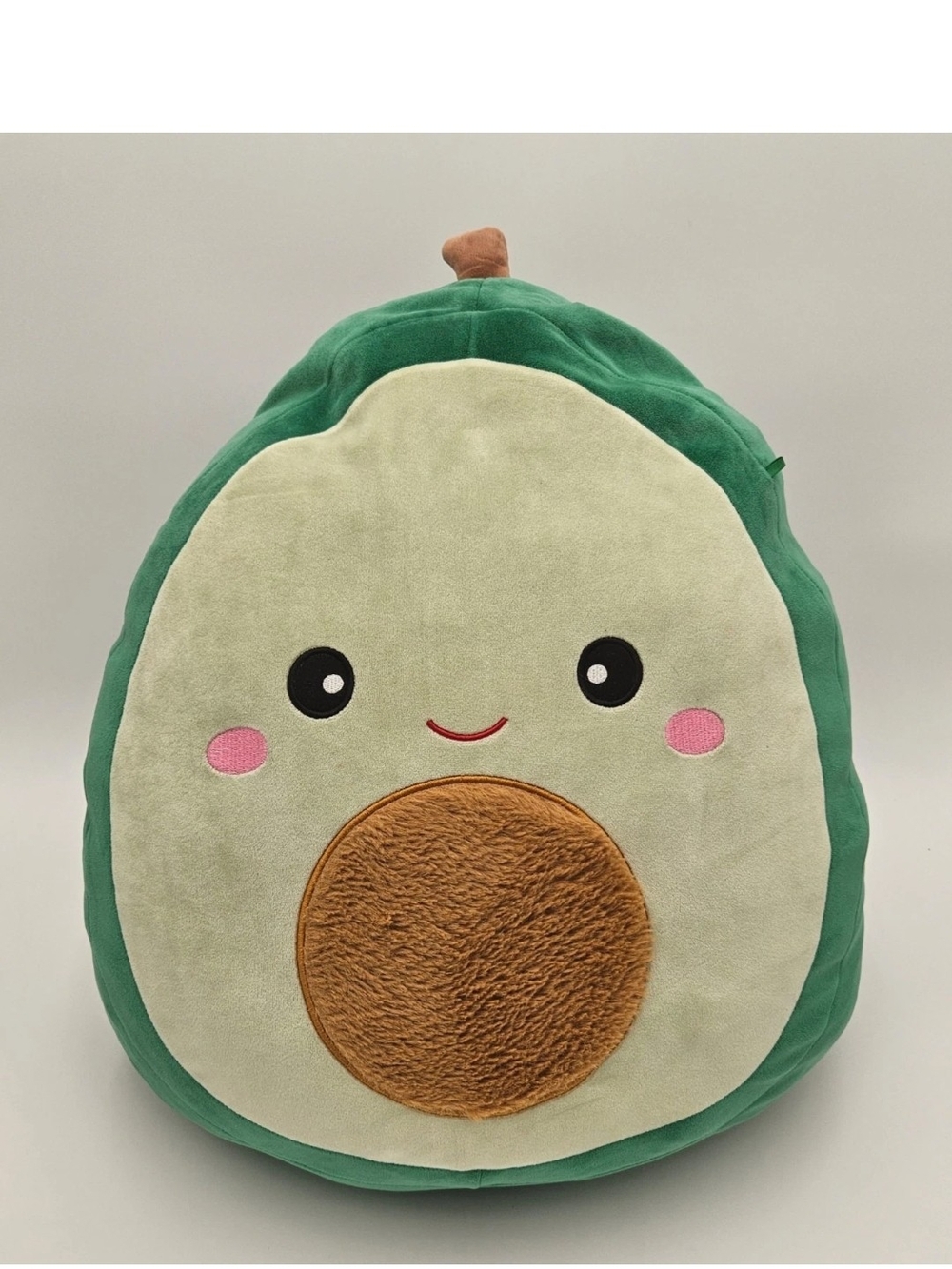 Squishmallows Green Avocado Plush with Brown Pit and Pink Cheeks- Large